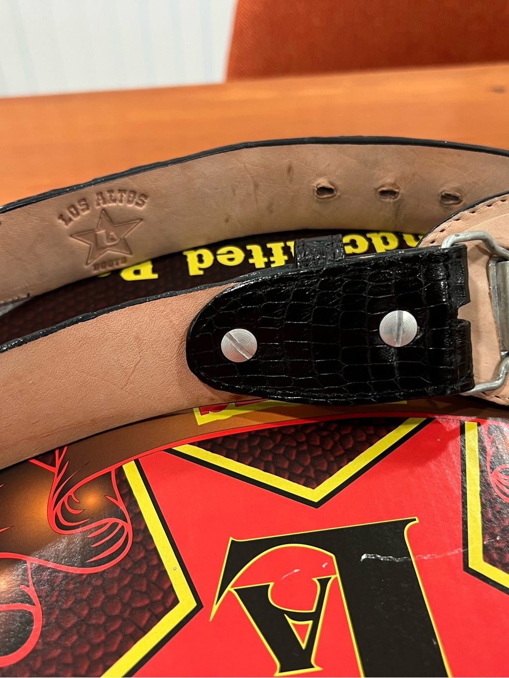 Los Altos Black Crocodile Leather Belt - Picture 6 of 6